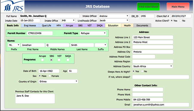 Jesuit Refugee Service, South Africa